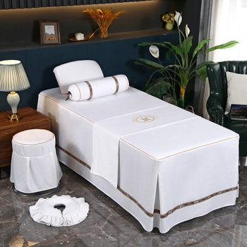 Povlak na masážny stôl z bambusových vlákien – luxusný SPA posteľná bielizeň do kozmetického salónu, na všetky ročné obdobia