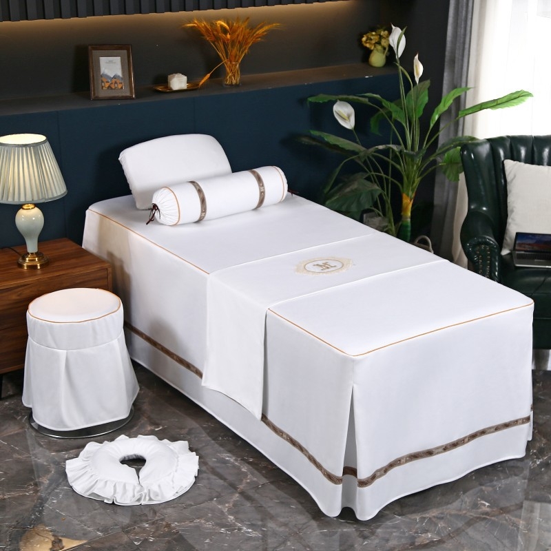 Povlak na masážny stôl z bambusových vlákien – luxusný SPA posteľná bielizeň do kozmetického salónu, na všetky ročné obdobia