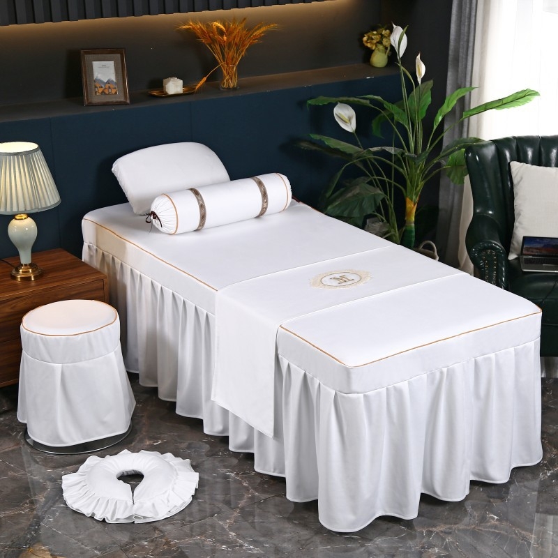 Povlak na masážny stôl z bambusových vlákien – luxusný SPA posteľná bielizeň do kozmetického salónu, na všetky ročné obdobia