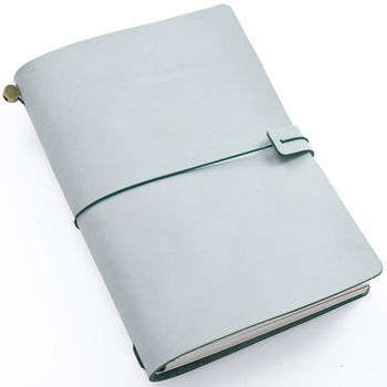 Vintage kožený zápisník z rastlinným spracovaním kože, štýl Traveler’s Notebook, ručne vyrobený, s voľnými listami