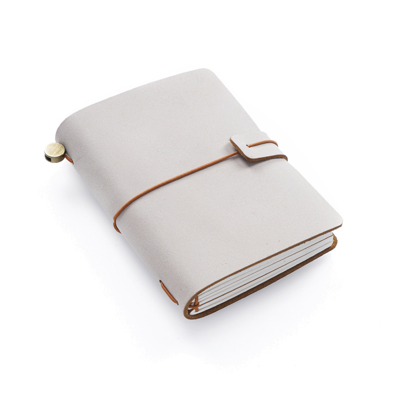 Vintage kožený zápisník z rastlinným spracovaním kože, štýl Traveler’s Notebook, ručne vyrobený, s voľnými listami