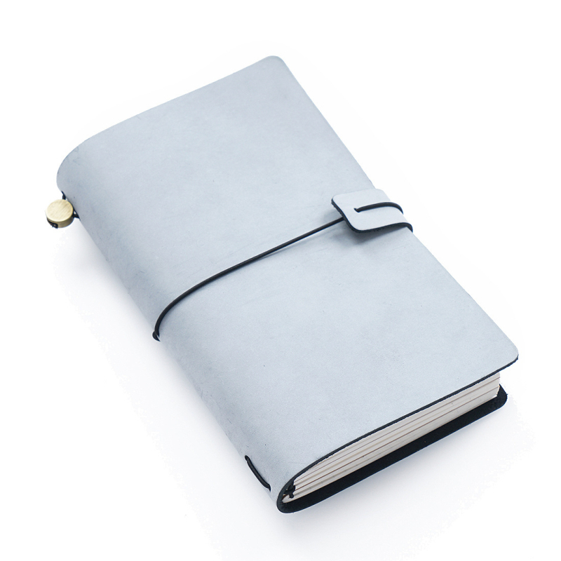 Vintage kožený zápisník z rastlinným spracovaním kože, štýl Traveler’s Notebook, ručne vyrobený, s voľnými listami