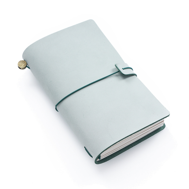 Vintage kožený zápisník z rastlinným spracovaním kože, štýl Traveler’s Notebook, ručne vyrobený, s voľnými listami