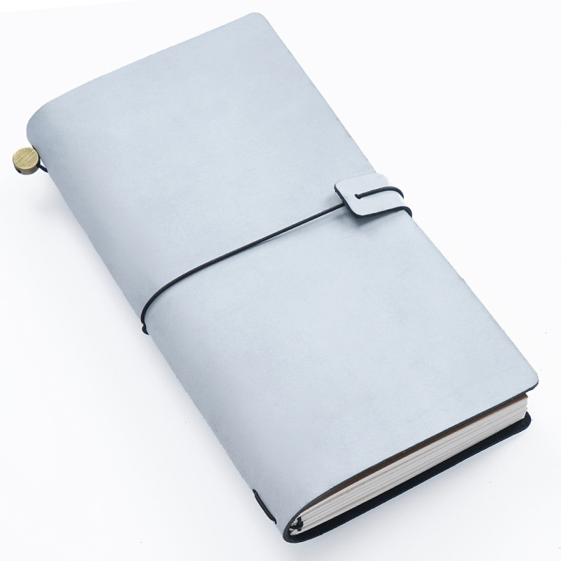 Vintage kožený zápisník z rastlinným spracovaním kože, štýl Traveler’s Notebook, ručne vyrobený, s voľnými listami