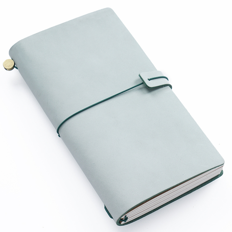 Vintage kožený zápisník z rastlinným spracovaním kože, štýl Traveler’s Notebook, ručne vyrobený, s voľnými listami