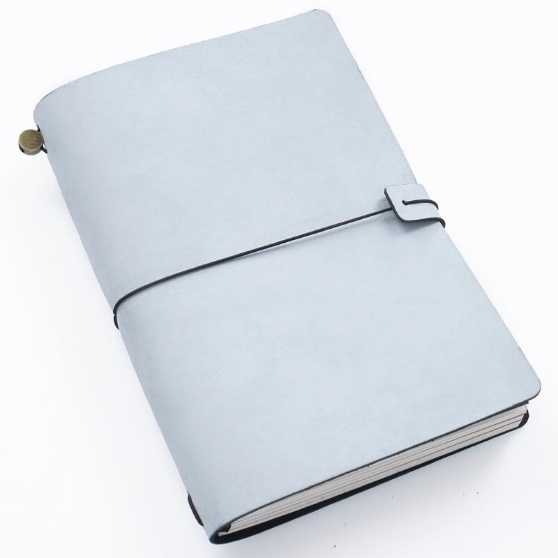Vintage kožený zápisník z rastlinným spracovaním kože, štýl Traveler’s Notebook, ručne vyrobený, s voľnými listami