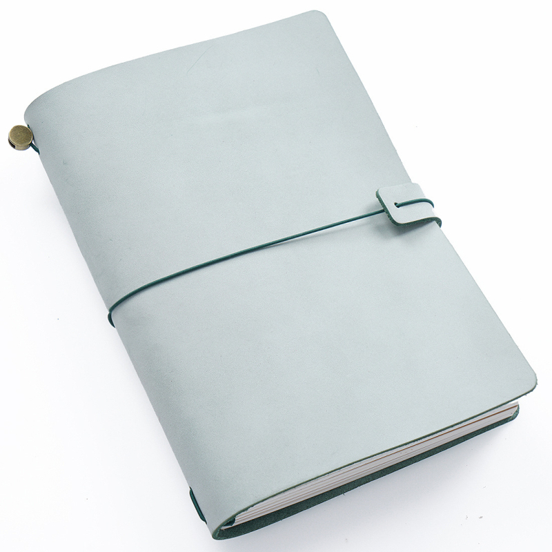 Vintage kožený zápisník z rastlinným spracovaním kože, štýl Traveler’s Notebook, ručne vyrobený, s voľnými listami