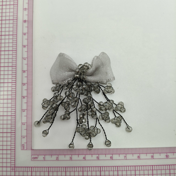 3D korálkový mašľový broš, DIY s látkovou nášivkou, doplnok pre večerné šaty a oblek