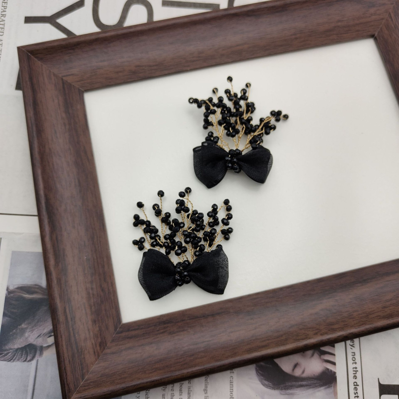 3D korálkový mašľový broš, DIY s látkovou nášivkou, doplnok pre večerné šaty a oblek