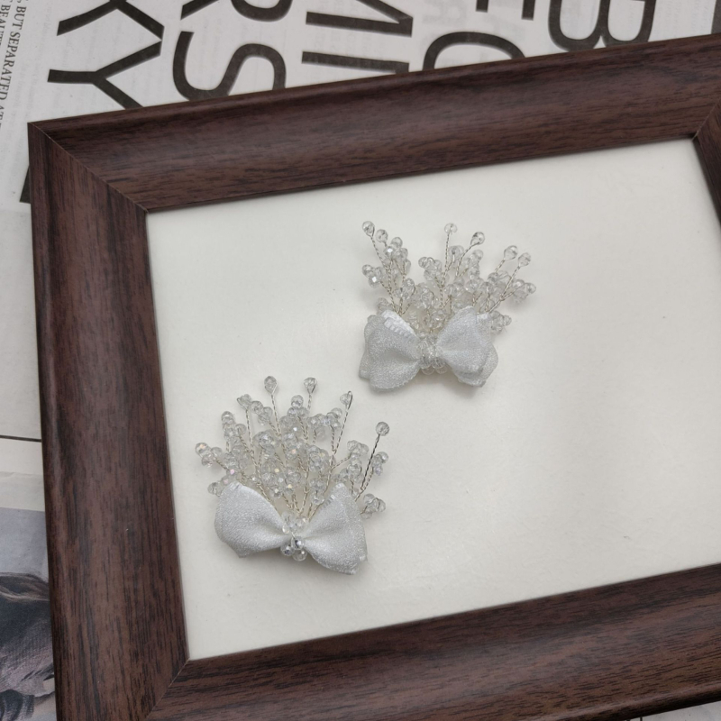 3D korálkový mašľový broš, DIY s látkovou nášivkou, doplnok pre večerné šaty a oblek