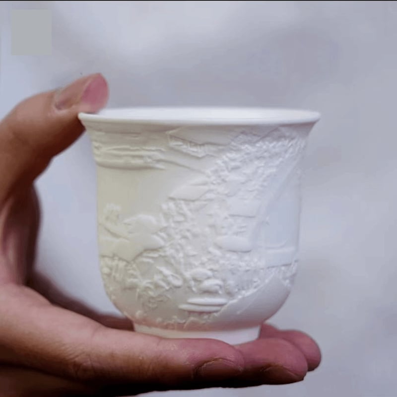 Biely porcelánový hrnček s motívom rieky Čching-ming, keramická čajová súprava Kung Fu, šálka čaju v čínskom štýle na osobné domáce použitie.