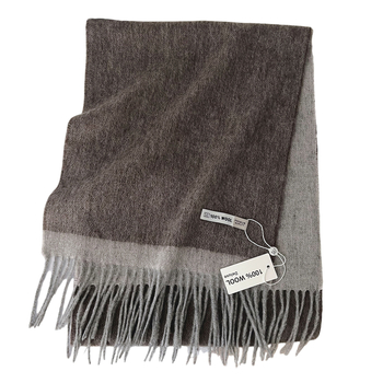 Női 100% gyapjú sál bojtokkal – téli meleg, sokoldalú, 33×185 cm