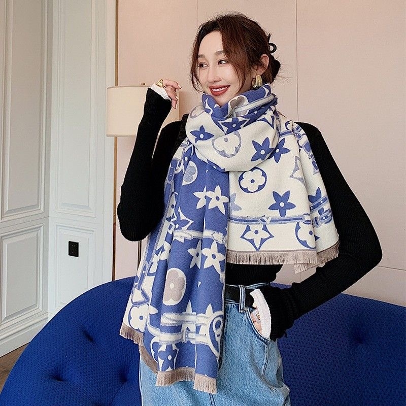 Női sál őszi–téli szezonra, meleg, sokoldalú, imitált kasmírt, kétfunkciós nyakmelegítő és vállkendő