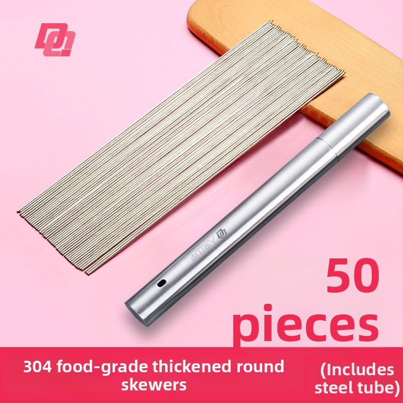 BBQ špízy 35 cm, hrubé ploché špízy z 304 nerezovej ocele, na jahňacinu a kuracie krídelká