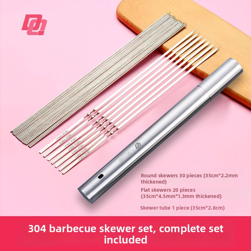 BBQ špízy 35 cm, hrubé ploché špízy z 304 nerezovej ocele, na jahňacinu a kuracie krídelká
