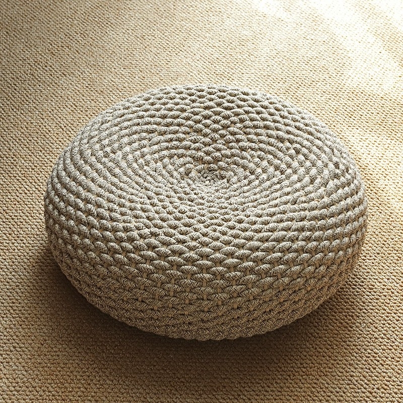 Ručne tkaný vankúš z bavlneného šnúr, tatami štýl, pre výklenkové okno, balkón a podlaha