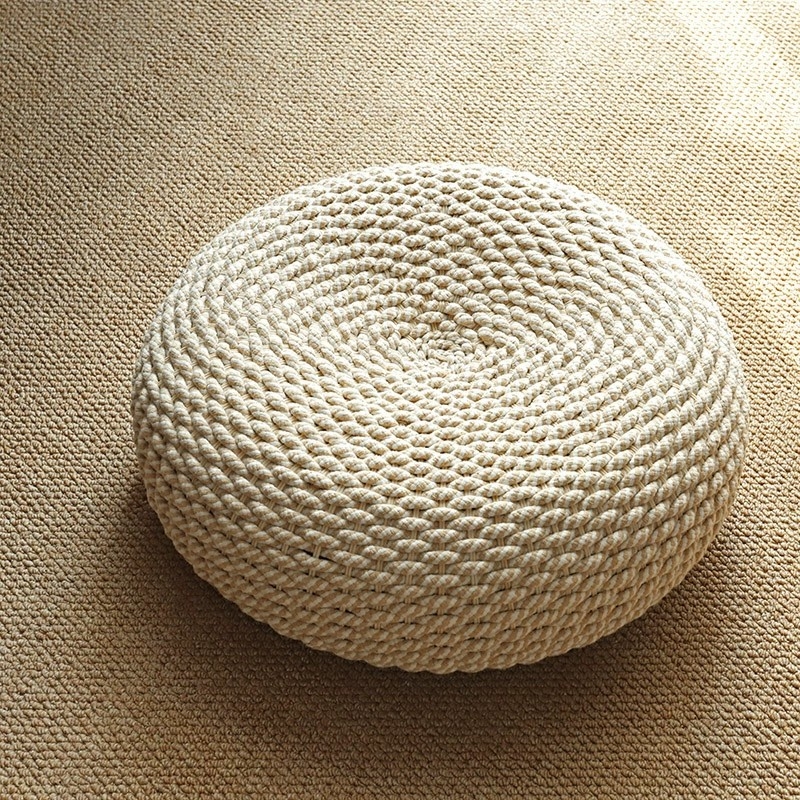 Ručne tkaný vankúš z bavlneného šnúr, tatami štýl, pre výklenkové okno, balkón a podlaha