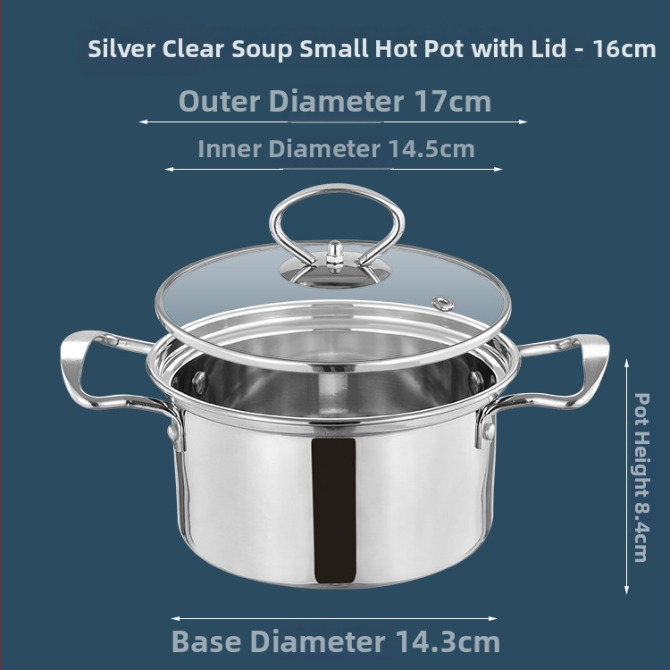 Jednoosobový nerezový hrniec na hot pot s dvojkomorovým Yin‑Yang dizajnom, objem 2,1–4 l, nepriľnavé dno