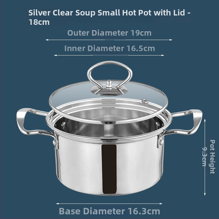 Jednoosobový nerezový hrniec na hot pot s dvojkomorovým Yin‑Yang dizajnom, objem 2,1–4 l, nepriľnavé dno
