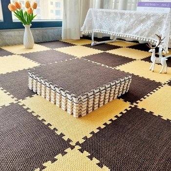 Penový tatami koberec s imitáciou sisálu, na domáce použitie, možné narezať na mieru, vhodný na spanie