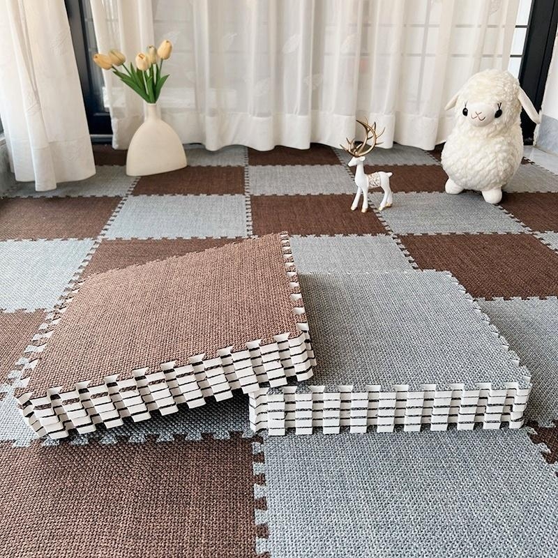 Penový tatami koberec s imitáciou sisálu, na domáce použitie, možné narezať na mieru, vhodný na spanie