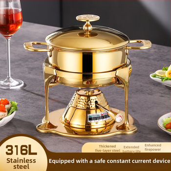 Yangtong 316L nerezová oceľ – mini hot pot pre jednu osobu, plynový varič, prémiový jednoporcový hrniec pre domáce a komerčné použitie