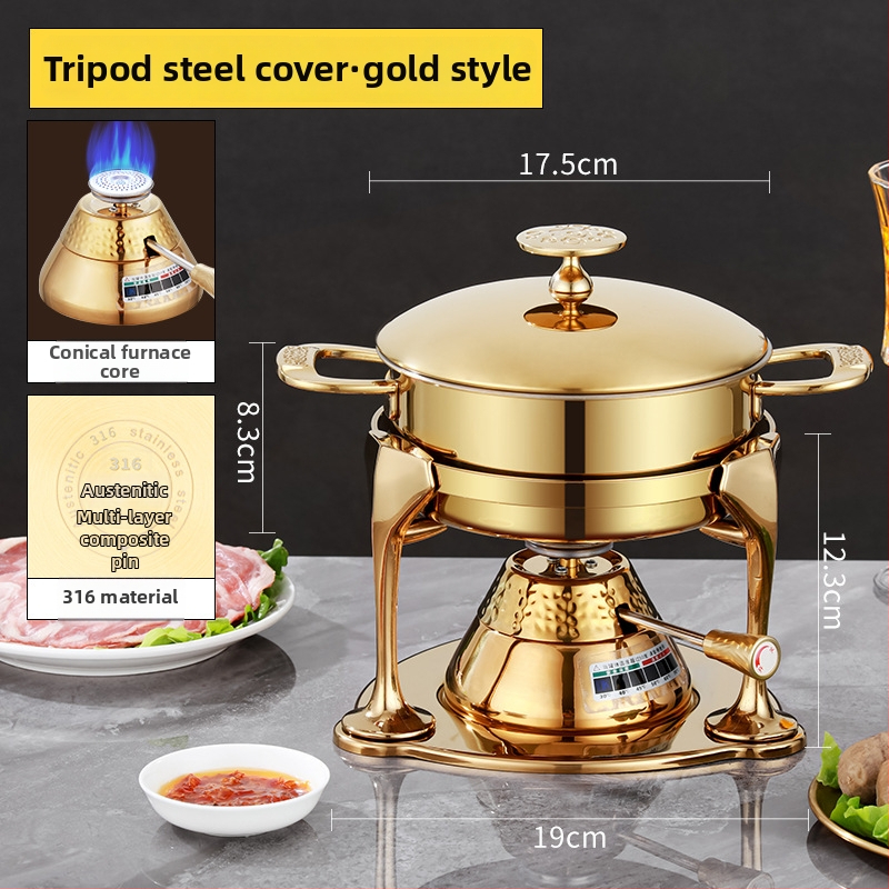 Yangtong 316L nerezová oceľ – mini hot pot pre jednu osobu, plynový varič, prémiový jednoporcový hrniec pre domáce a komerčné použitie