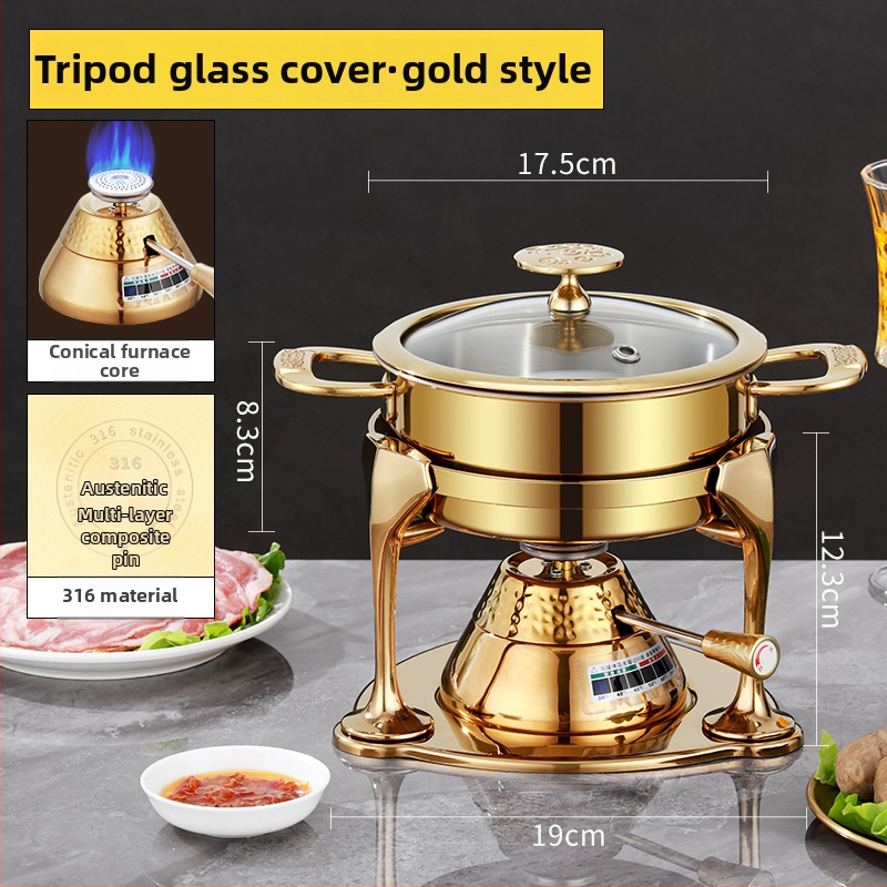 Yangtong 316L nerezová oceľ – mini hot pot pre jednu osobu, plynový varič, prémiový jednoporcový hrniec pre domáce a komerčné použitie