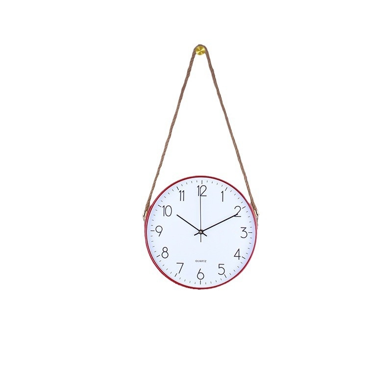 Nordický nástenný hodiny s lanovým popruhom, moderný minimalistický dizajn pre obývačku a spálňu, LED displej