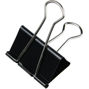 Miki čierny kovový klip na dokumenty – malé, stredné a veľké, kancelársky klip