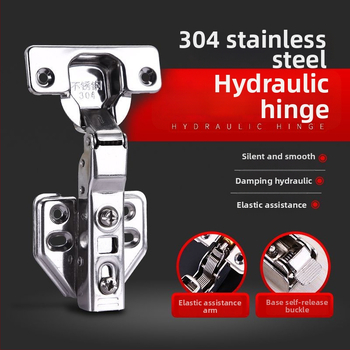 Pánt z nehrdzavejúcej ocele 304 s hydraulickým tlmením pre dvierka skrinky a šatníka, s pružinou, hrúbka rúry 2.0