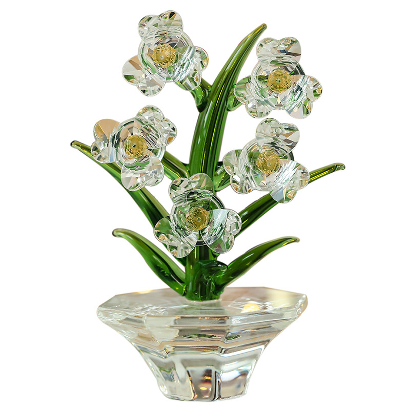 Kristalno staklena orchid dekoracija za dnevni boravak i stol, minimalistički moderni 3D dizajn, višebojna