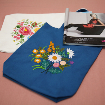 Sada na vyšívanie Lu Embroidery pre kabelku – DIY materiálová sada na vyšívanie na plátnu, kreatívny darček pre páry a študentov