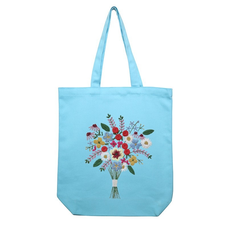 Sada na vyšívanie Lu Embroidery pre kabelku – DIY materiálová sada na vyšívanie na plátnu, kreatívny darček pre páry a študentov