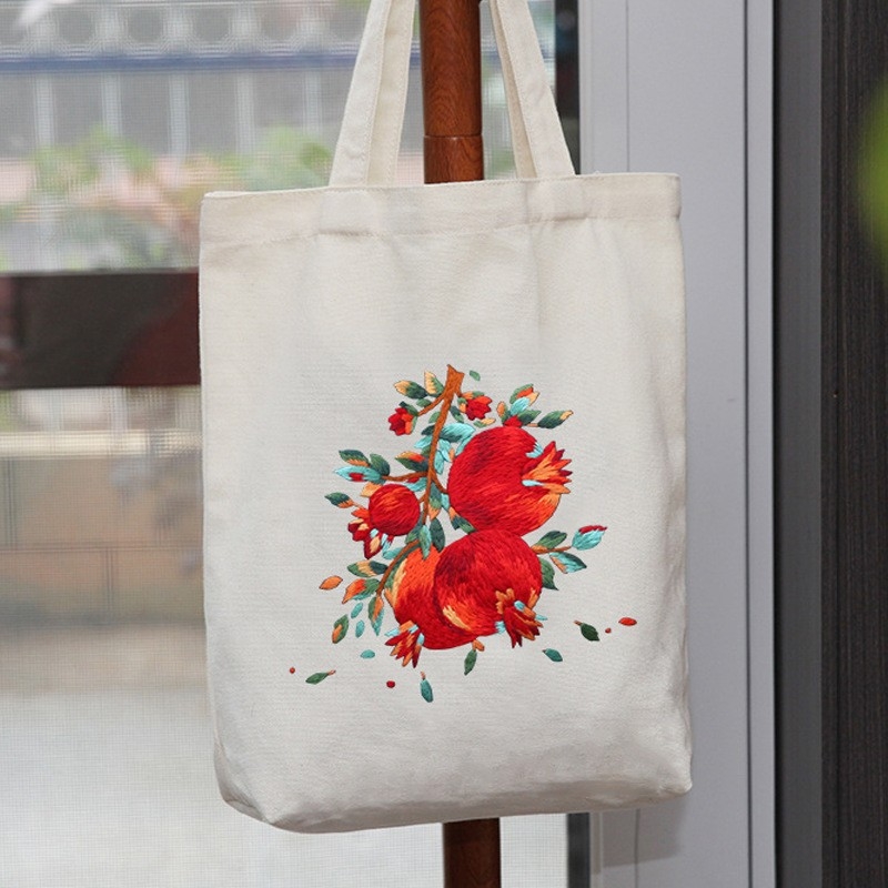 Sada na vyšívanie Lu Embroidery pre kabelku – DIY materiálová sada na vyšívanie na plátnu, kreatívny darček pre páry a študentov