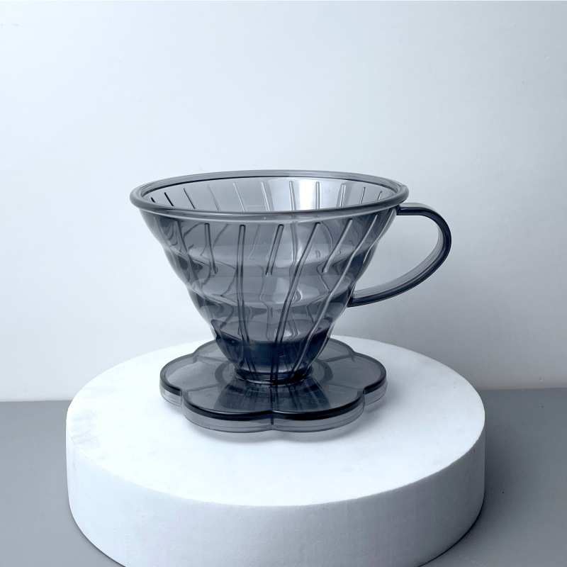 Veľký kužeľovitý filter na ručné varenie kávy, priehľadný V60 filter, malé rozmery, závitový filter na kávu