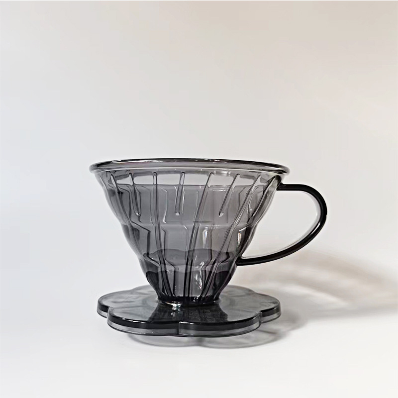 Veľký kužeľovitý filter na ručné varenie kávy, priehľadný V60 filter, malé rozmery, závitový filter na kávu
