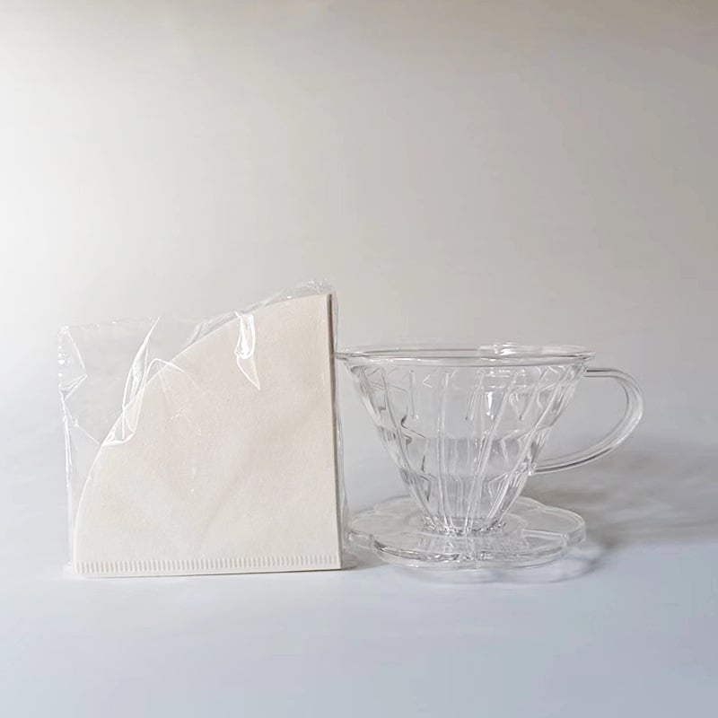 Veľký kužeľovitý filter na ručné varenie kávy, priehľadný V60 filter, malé rozmery, závitový filter na kávu