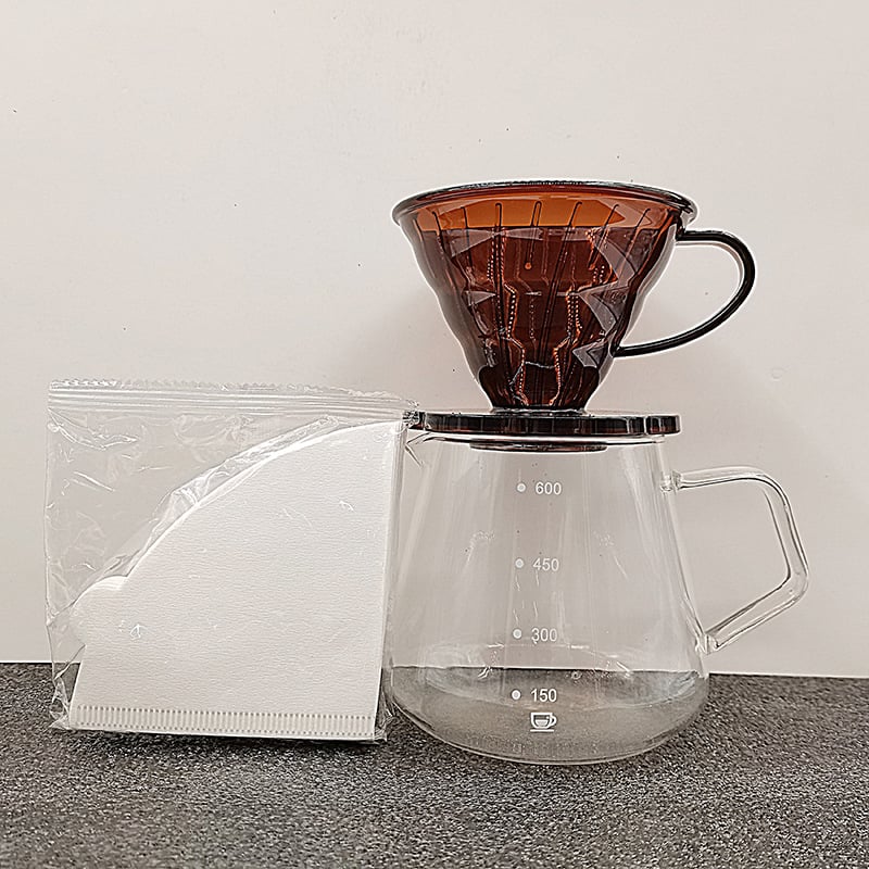 Veľký kužeľovitý filter na ručné varenie kávy, priehľadný V60 filter, malé rozmery, závitový filter na kávu