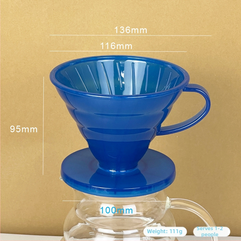 Veľký kužeľovitý filter na ručné varenie kávy, priehľadný V60 filter, malé rozmery, závitový filter na kávu