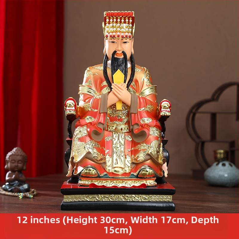 Zlatá pozlátená socha z živice Jade Emperor a Queen Mother