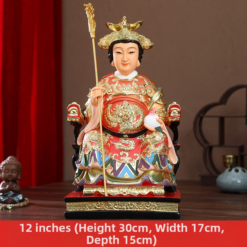 Zlatá pozlátená socha z živice Jade Emperor a Queen Mother