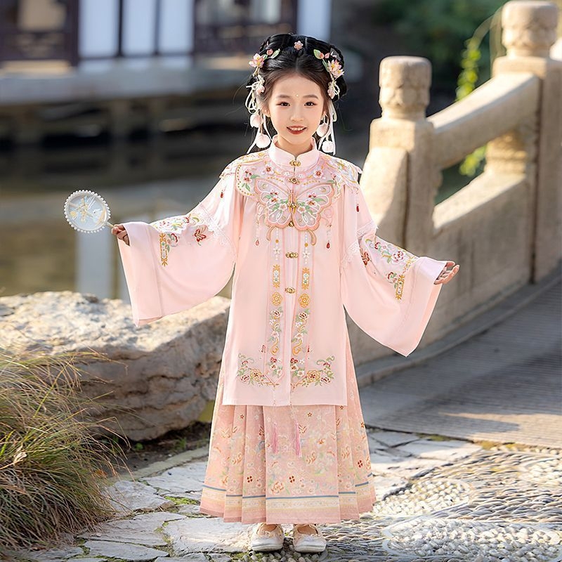Hanfu haljina za djevojčice – proljeće i jesen 2026, eterična princeska haljina u tradicionalnom kineskom stilu za nastupe