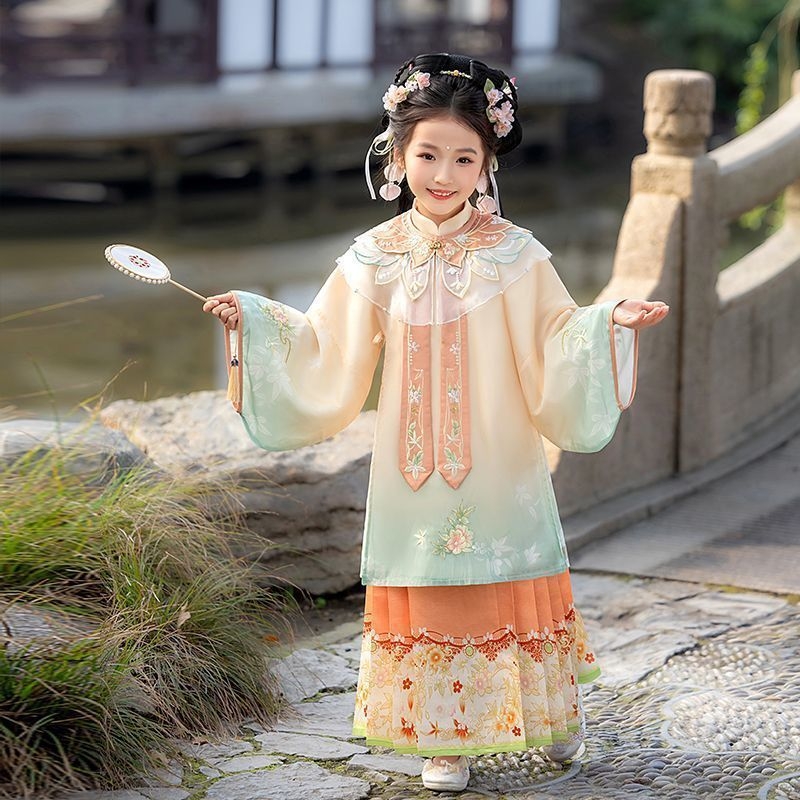 Hanfu haljina za djevojčice – proljeće i jesen 2026, eterična princeska haljina u tradicionalnom kineskom stilu za nastupe