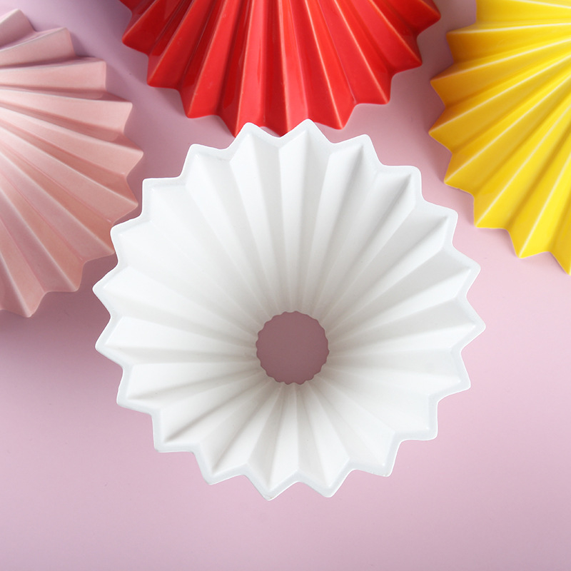 Porcelánový kávový filter pohár Origami štýlu pre kvapkanú prípravu