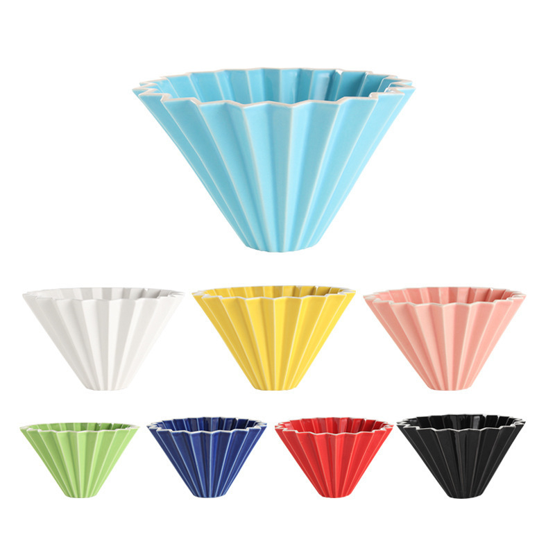 Porcelánový kávový filter pohár Origami štýlu pre kvapkanú prípravu