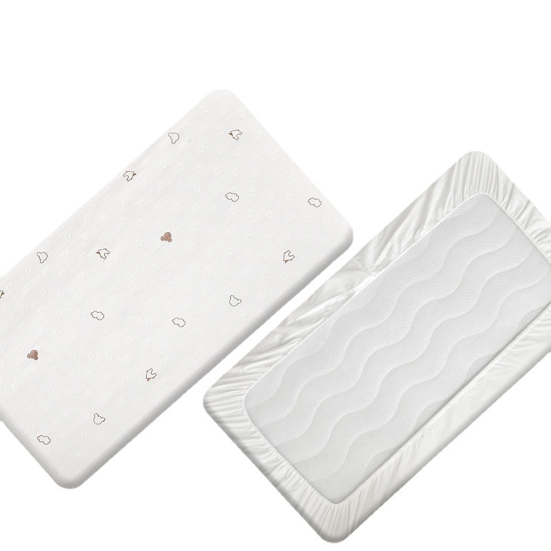 Cearșaf pentru pătuț din bumbac 100%, cu 6 straturi de muselină, broderie Jacquard, margine elastică