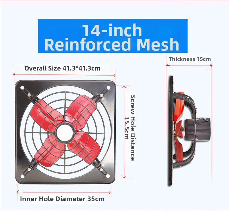 Výfukový ventilátor do kuchyne a kúpeľne, oknový typ, výkonný priemyselný ventilátor, 12 palcov