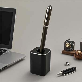 Stolný držiak na perá z hliníkovej zliatiny, minimalistický moderný dizajn
