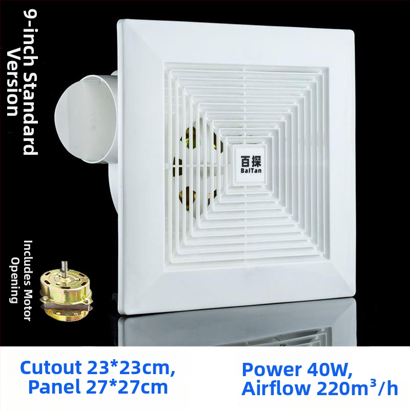 Stropný výfukový ventilátor do kúpeľne, výkonný odsávač vzduchu pre strop zo sadrokartónu